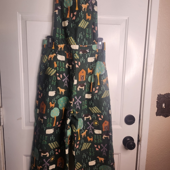 Princess Highway Pants - Princess Highway Green Farm Print Jumpsuit